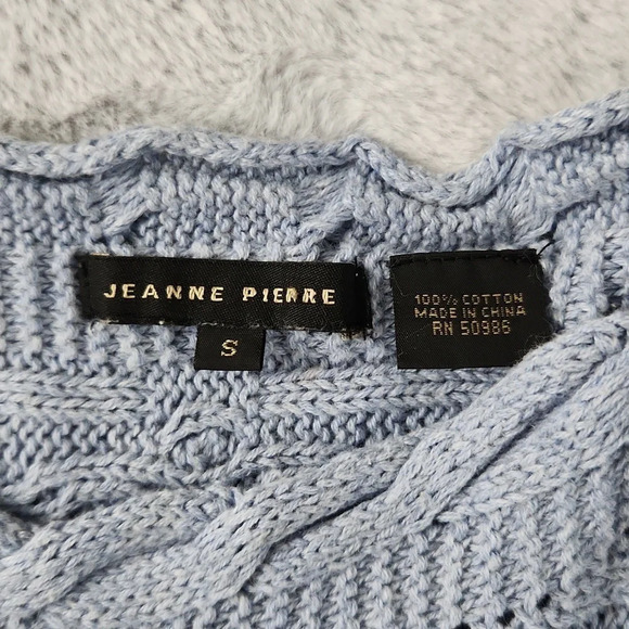 JEANNE PIERRE blue knit sweater size S - Picture 9 of 11